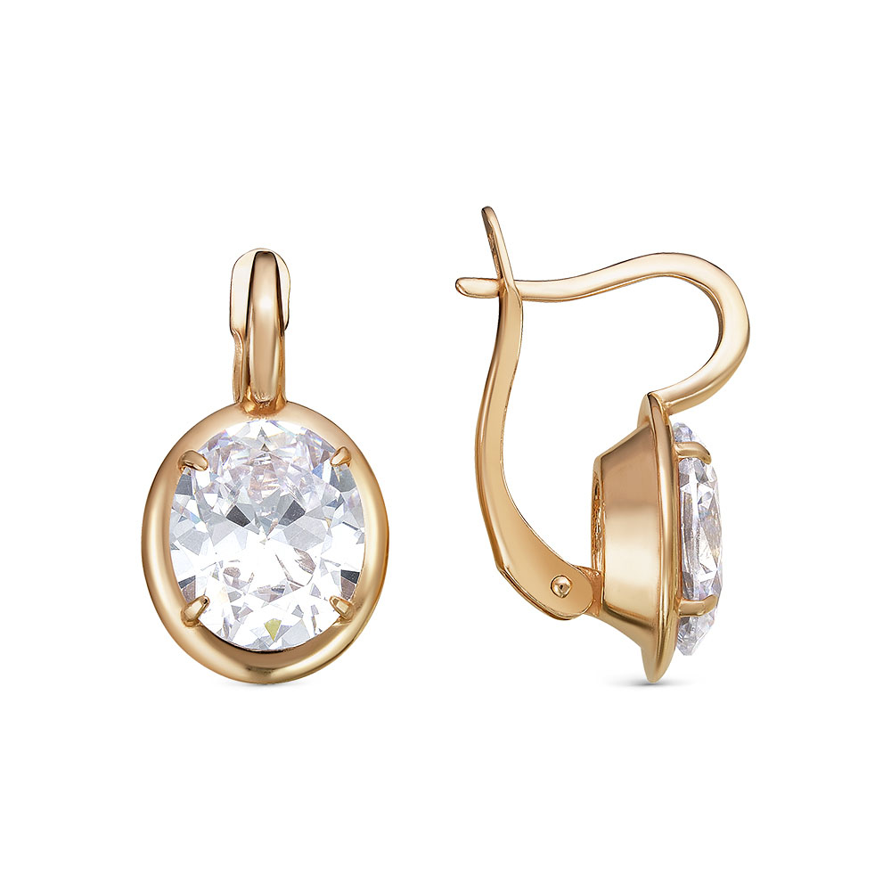 Серьги из серебра с фианитами