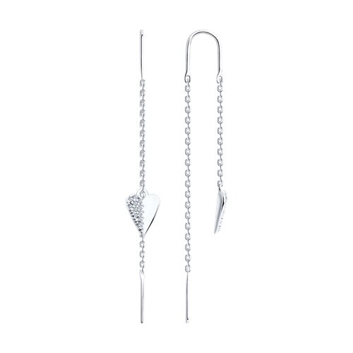 серьги из серебра с фианитами