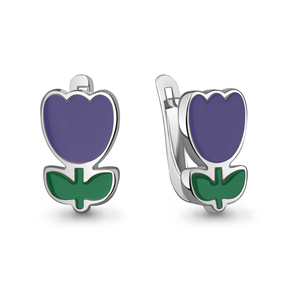 Серьги из серебра с эмалью