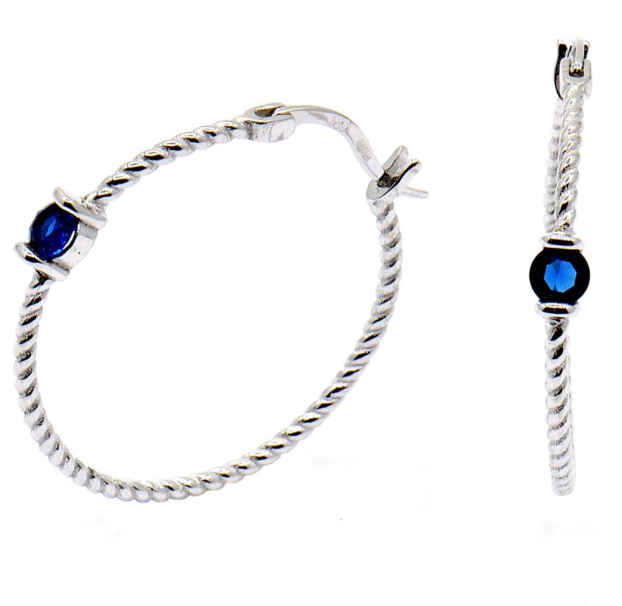 Серьги конго из серебра с цирконием