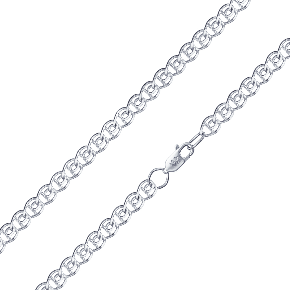 Цепь пустотелая из серебра