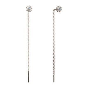 Серьги из серебра с фианитами