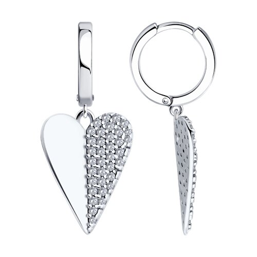 серьги из серебра с фианитами