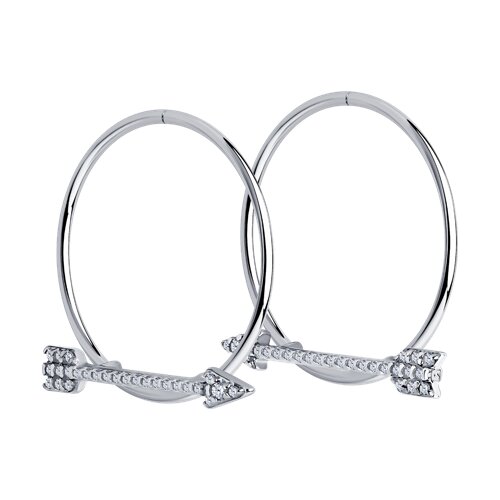 серьги из серебра с фианитами