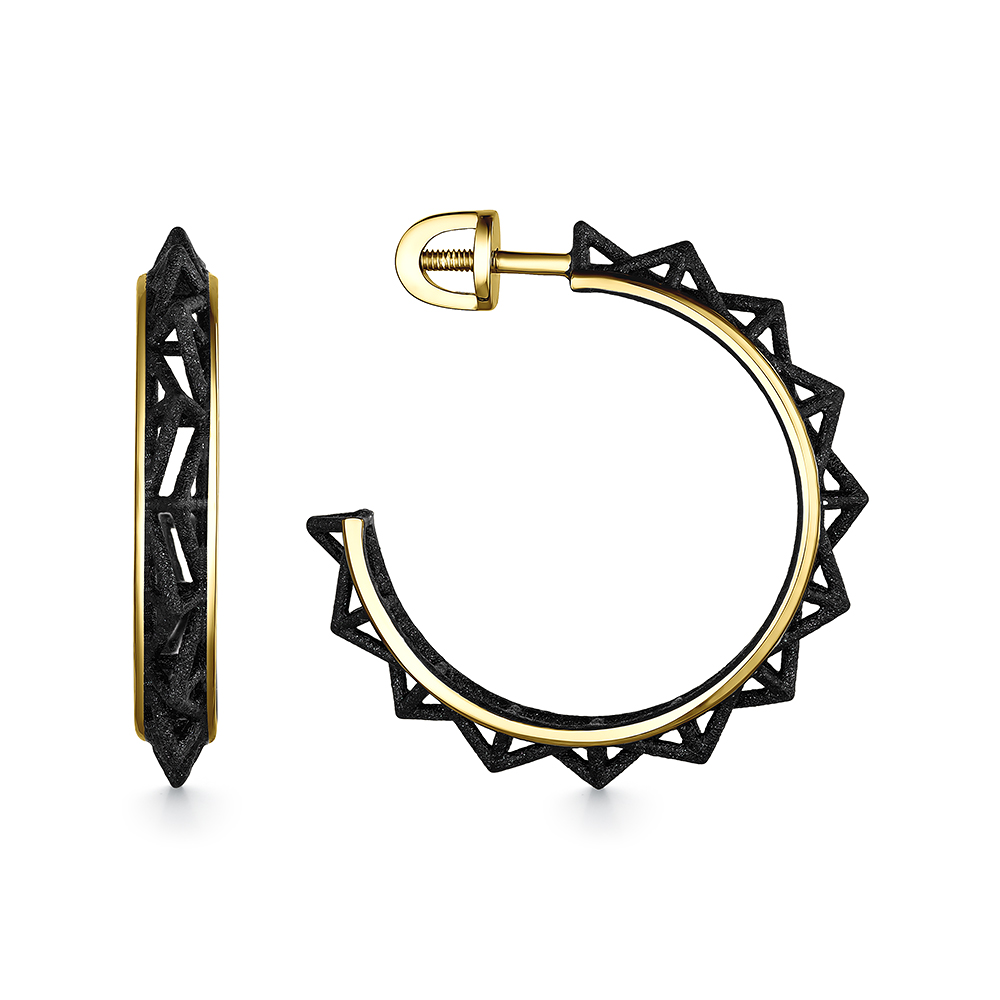 Серьги из золоченого серебра с эмалью