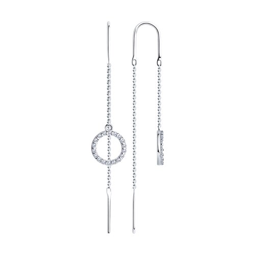 серьги из серебра с фианитами