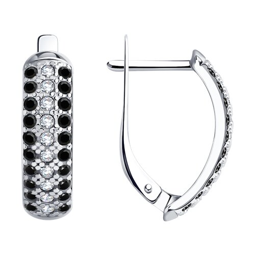 серьги из серебра с фианитами