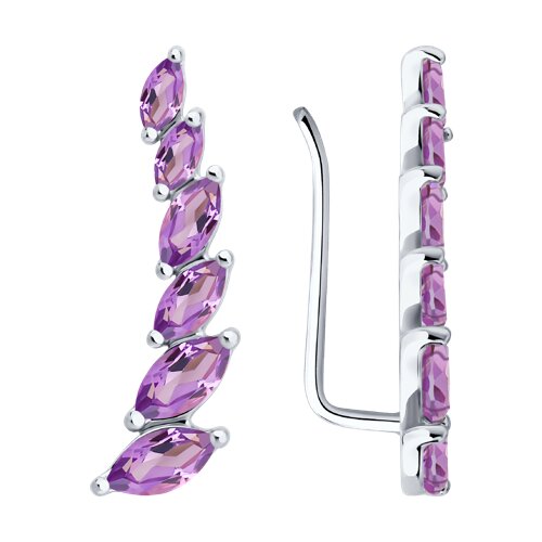 серьги из серебра с аметистами