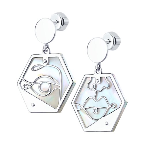 серьги из серебра с перламутром