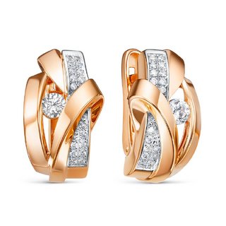 Серьги из золота с фианитами