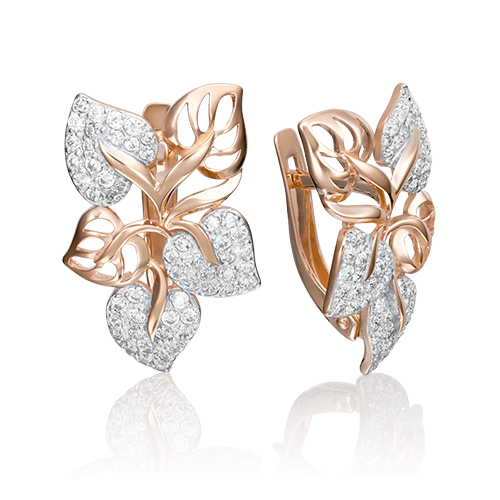 Серьги из золота с фианитами