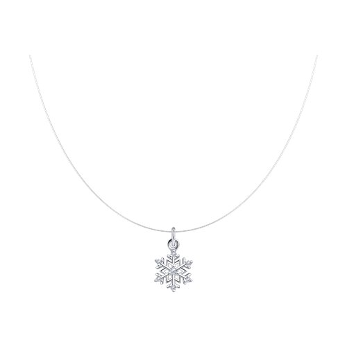 колье из серебра с фианитами