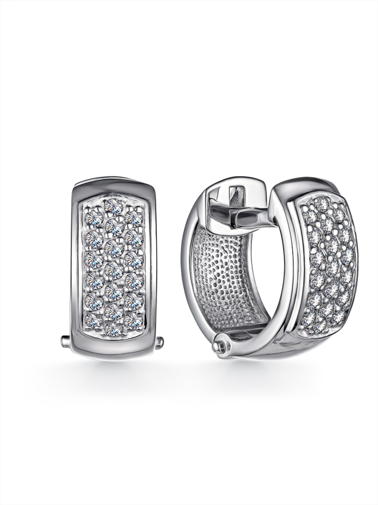 Серьги из серебра с фианитами