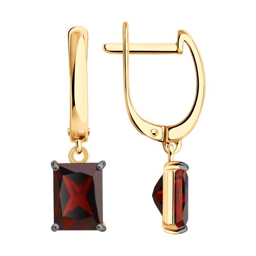 Серьги из серебра с гранатами