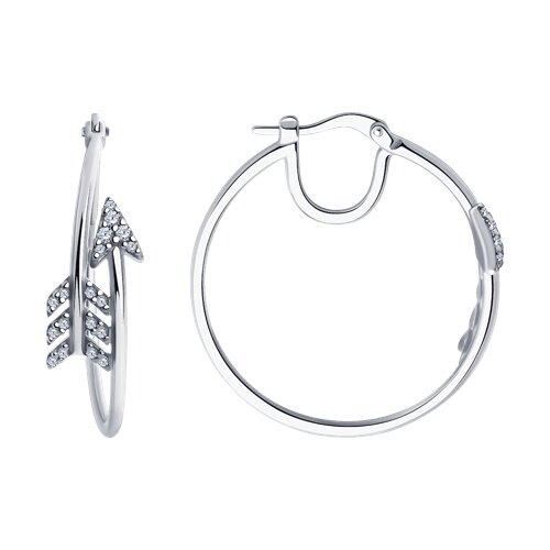 серьги из серебра с фианитами