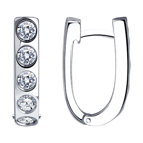 серьги из серебра с фианитами