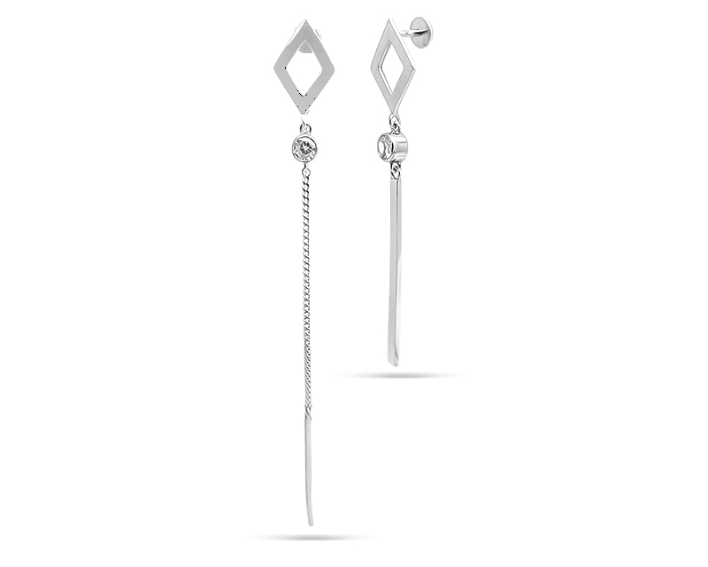 Серьги из серебра с цирконом