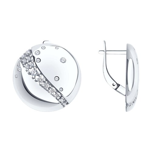 серьги из серебра с фианитами