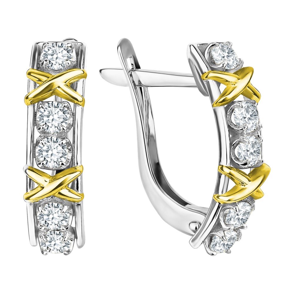Серьги из серебра с фианитами