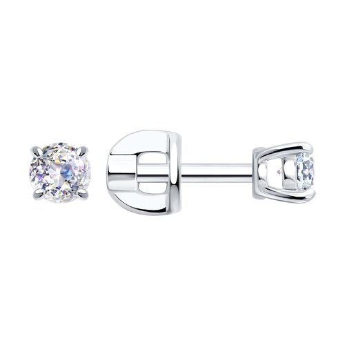 серьги из серебра с бриллианитами
