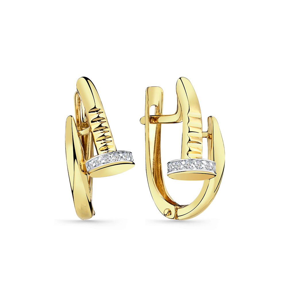 Серьги из золота с фианитами