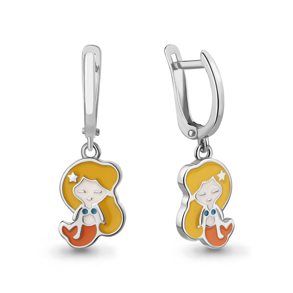 Серьги из серебра с эмалью