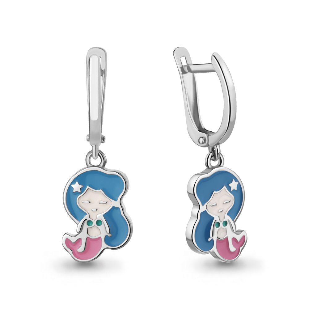 Серьги из серебра с эмалью