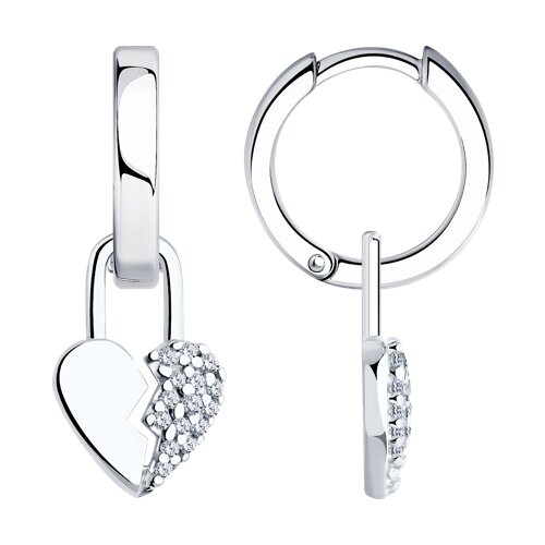 серьги из серебра с фианитами