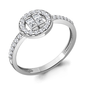 Кольцо из серебра с фианитами