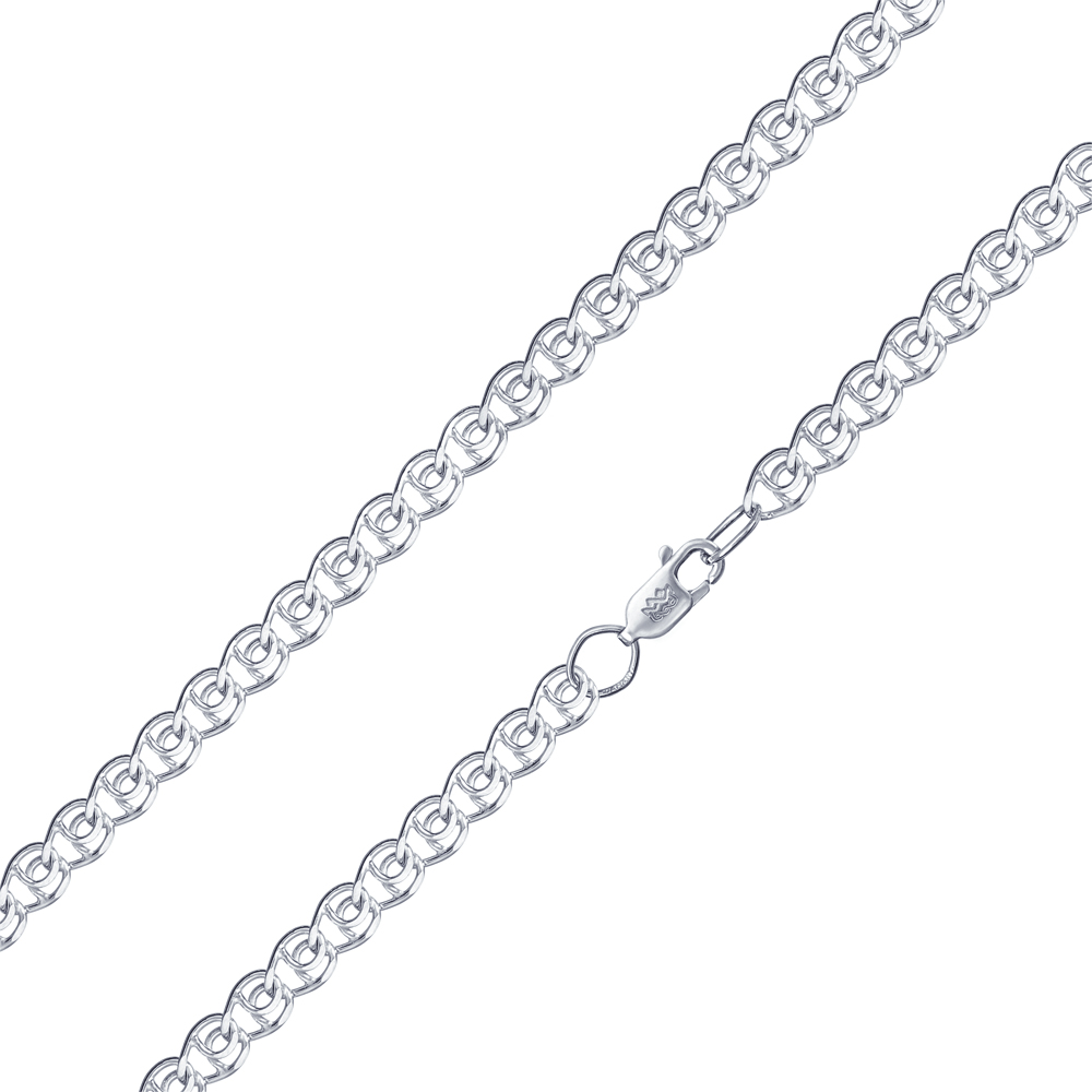 Цепь пустотелая из серебра