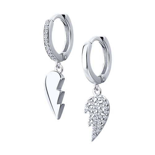 серьги из серебра с фианитами