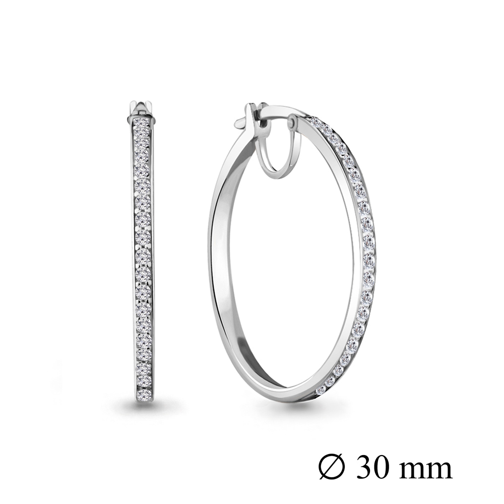 Серьги из серебра  с фианитами