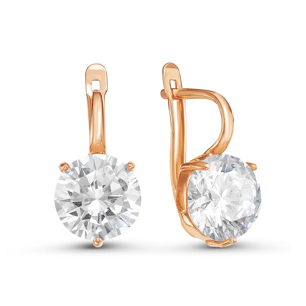 Серьги из серебра с фианитами