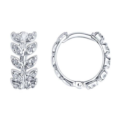 серьги из серебра с фианитами