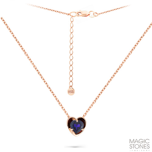 Колье из золота с корундом (синт.) сапфировым