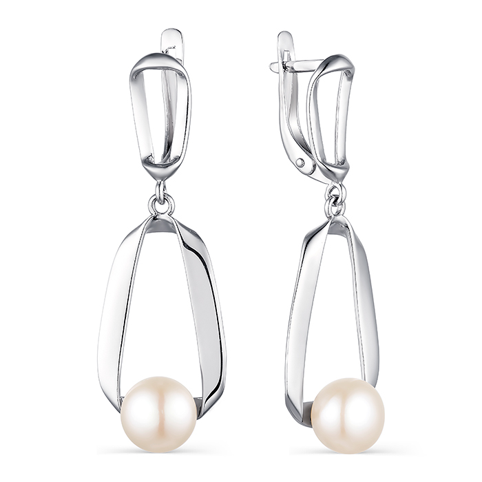 Серьги из серебра с жемчугом