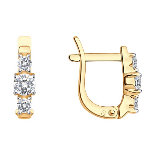 серьги из золота с фианитами