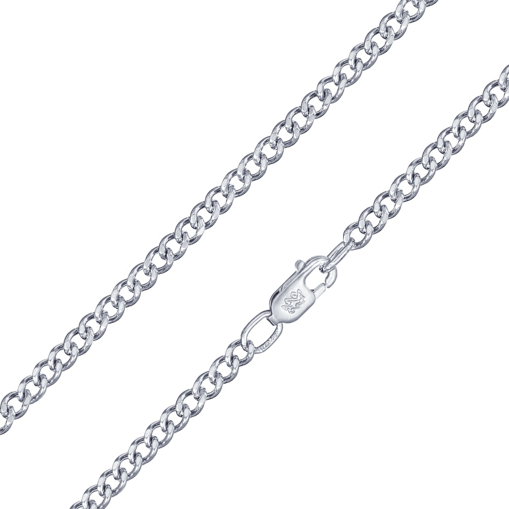 Цепь пустотелая из серебра