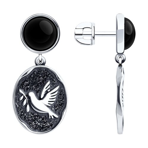 серьги из серебра с агатами