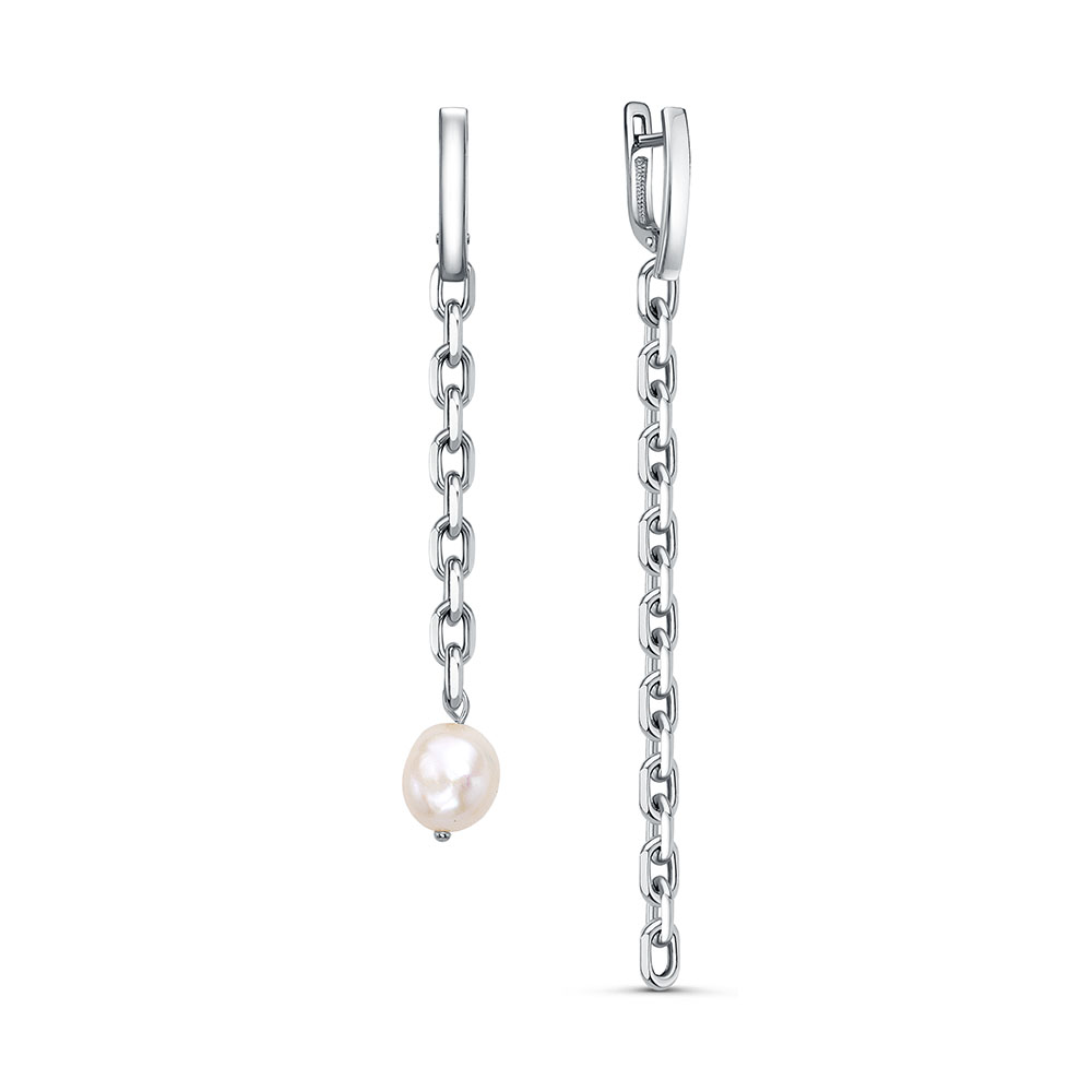 Серьги из серебра с жемчугом