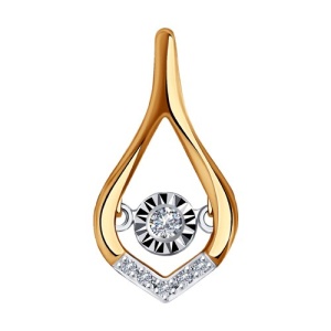 подвеска из комбинированного золота с бриллиантами