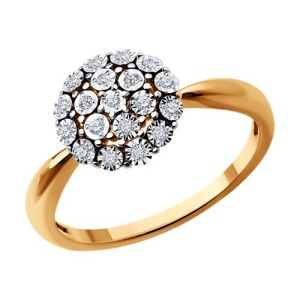 кольцо из комбинированного золота с бриллиантами